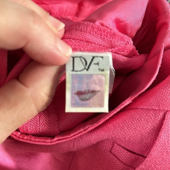 Diane Von Furstenburg Georginn Two Bright Pink Tapered Leg Crop Pants - 2 - Picture 9 of 10